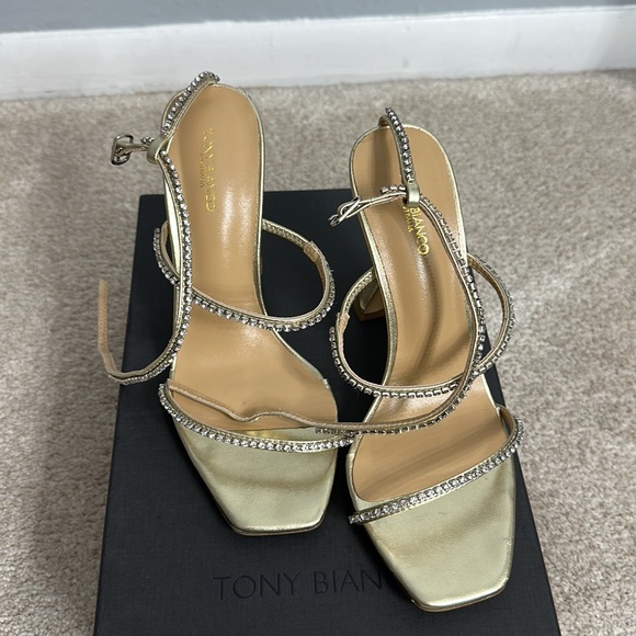 Tony Bianco Gold strap up rhinestone heels - Picture 6 of 6
